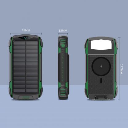 4smarts Solar Power Bank Rugged TitanPack Ultimag 20000mAh - соларна удароустойчива външна батерия с 5xUSB изхода, компас и фенер (черен-зелен) 2
