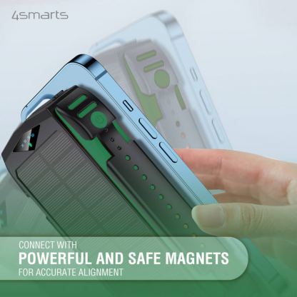 4smarts Solar Power Bank Rugged TitanPack Ultimag 20000mAh - соларна удароустойчива външна батерия с 5xUSB изхода, компас и фенер (черен-зелен) 3