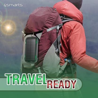 4smarts Solar Power Bank Rugged TitanPack Ultimag 20000mAh - соларна удароустойчива външна батерия с 5xUSB изхода, компас и фенер (черен-зелен) 7