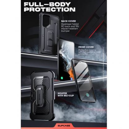 i-Blason SUPCASE Unicorn Beetle Pro Case - удароустойчив хибриден кейс за Samsung Galaxy S23 Ultra (черен) 5