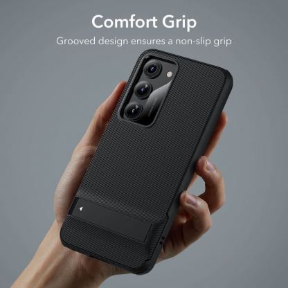 ESR Air Shield Boost Case - удароустойчив хибриден кейс с вградена поставка за Samsung Galaxy S23 (черен) 7