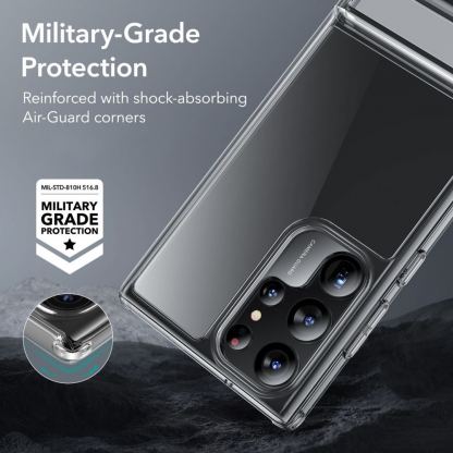 ESR Air Shield Boost Case - удароустойчив хибриден кейс с вградена поставка за Samsung Galaxy S23 Ultra (прозрачен) 4
