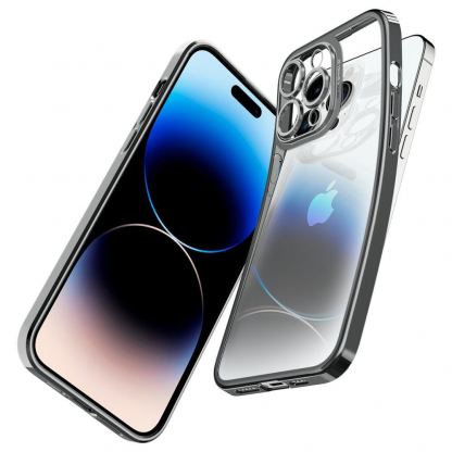 Spigen Optik Crystal Case - тънък силиконов (TPU) калъф за iPhone 14 Pro Max (сив-прозрачен) 8