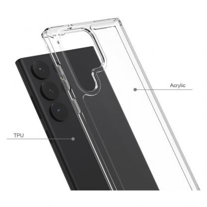 Tech-Protect Hybrid Case - хибриден удароустойчив кейс за Samsung Galaxy S23 Ultra (прозрачен)  2