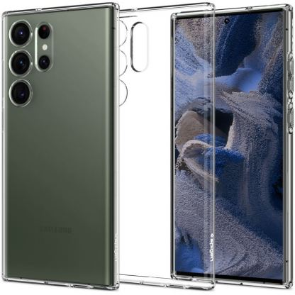 Spigen Liquid Crystal Case - тънък силиконов (TPU) калъф за Samsung Galaxy S23 Ultra (прозрачен)  2