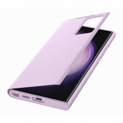 Samsung Galaxy S-View Wallet Cover EF-ZS918CV - оригинален калъф през който виждате информация от дисплея за Samsung Galaxy S23 Ultra (розов) 3