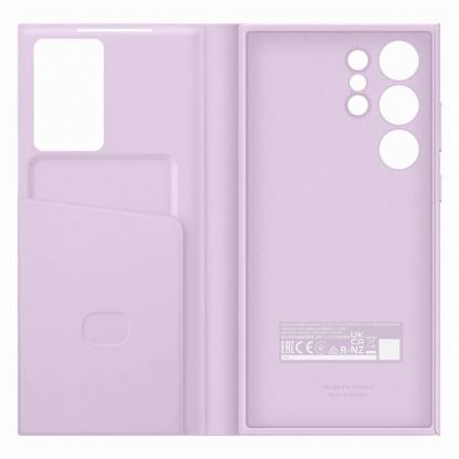 Samsung Galaxy S-View Wallet Cover EF-ZS918CV - оригинален калъф през който виждате информация от дисплея за Samsung Galaxy S23 Ultra (розов) 4