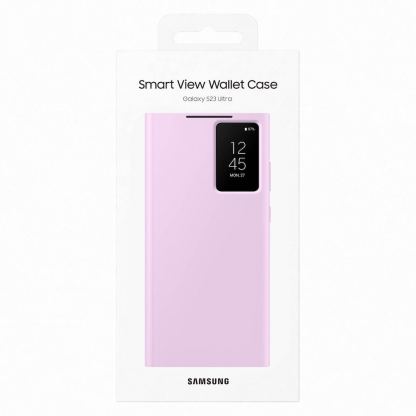 Samsung Galaxy S-View Wallet Cover EF-ZS918CV - оригинален калъф през който виждате информация от дисплея за Samsung Galaxy S23 Ultra (розов) 5