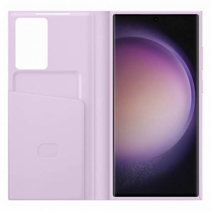 Samsung Galaxy S-View Wallet Cover EF-ZS918CV - оригинален калъф през който виждате информация от дисплея за Samsung Galaxy S23 Ultra (розов) 6