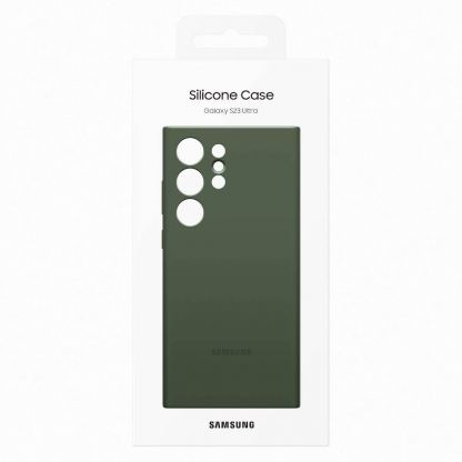 Samsung Silicone Cover Case EF-PS918TGE- оригинален силиконов кейс за Samsung Galaxy S23 Ultra (тъмнозелен) 5