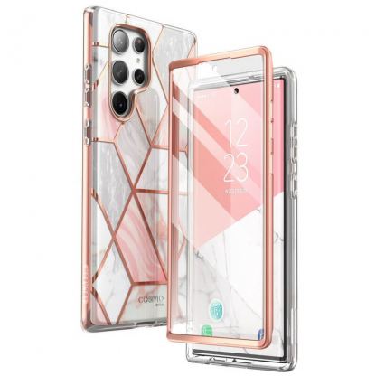 i-Blason Cosmo SupCase Protective Case - удароустойчив хибриден кейс с вграден протектор за дисплея за Samsung Galaxy S23 Ultra (бял) 2