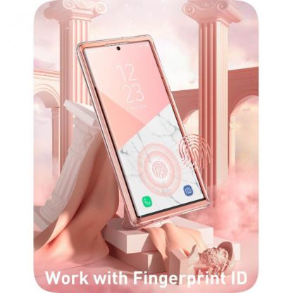 i-Blason Cosmo SupCase Protective Case - удароустойчив хибриден кейс с вграден протектор за дисплея за Samsung Galaxy S23 Ultra (бял) 7