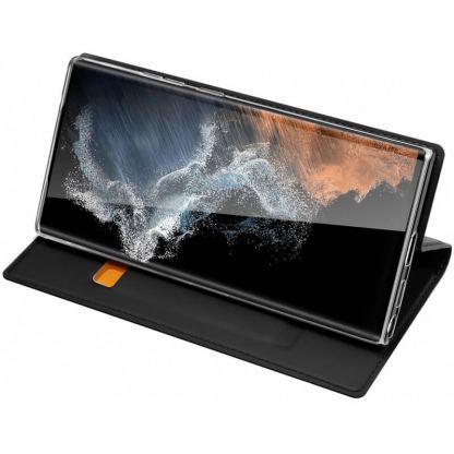 Dux Ducis Skin Pro Case - кожен калъф с поставка и отделение за кр. карти за Samsung Galaxy S23 Ultra (черен) 4