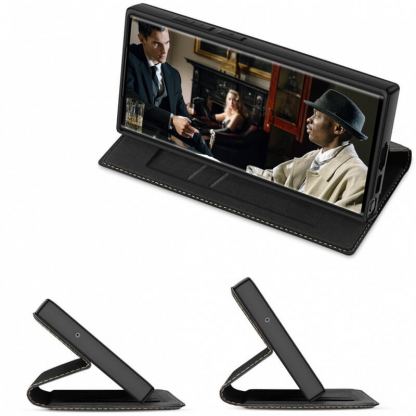 Dux Ducis Skin X2 Case - кожен калъф с поставка и отделение за кр. карти за Samsung Galaxy S23 Ultra (черен) 9