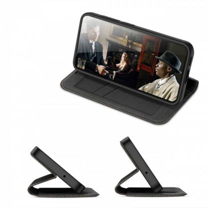 Dux Ducis Skin X2 Case - кожен калъф с поставка и отделение за кр. карти за Samsung Galaxy S23 (черен) 2