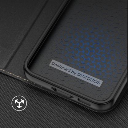 Dux Ducis Skin X2 Case - кожен калъф с поставка и отделение за кр. карти за Samsung Galaxy S23 (черен) 3