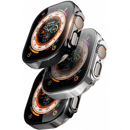 Dux Ducis Hamo Hard Case - качествен твърд кейс с вграден стъклен протектор за дисплея на Apple Watch Ultra 49мм (черен) 3