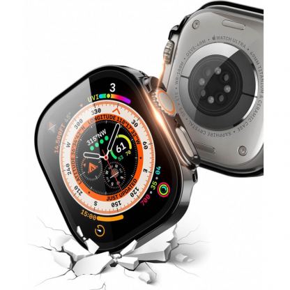 Dux Ducis Hamo Hard Case - качествен твърд кейс с вграден стъклен протектор за дисплея на Apple Watch Ultra 49мм (черен) 7