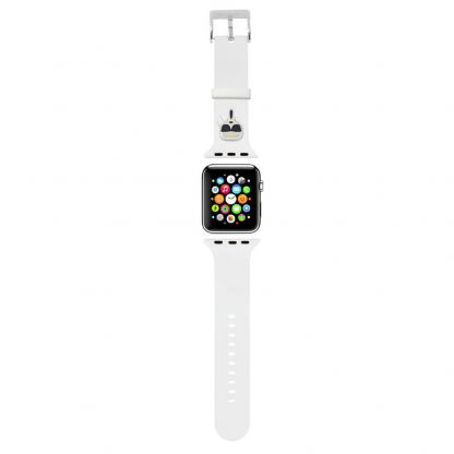 Karl Lagerfeld Karl Head Silicone Watch Strap - силиконова каишка за Apple Watch 42мм, 44мм, 45мм, 46мм, Ultra 49мм (бял) 2