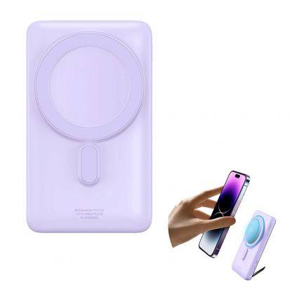Baseus Magnetic Wireless Charging Power Bank 10000 mAh 20W (PPCX080005) - преносима външна батерия с USB-C порт и безжично зареждане с MagSafe (лилав) 2