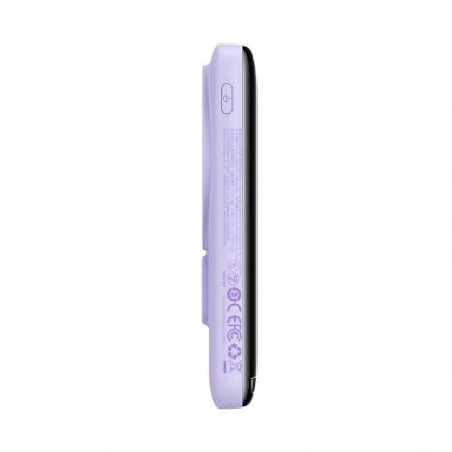 Baseus Magnetic Wireless Charging Power Bank 10000 mAh 20W (PPCX080005) - преносима външна батерия с USB-C порт и безжично зареждане с MagSafe (лилав) 8