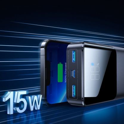Joyroom 15W Fast Charging Power Bank 20000 mAh - преносима външна батерия с USB-C порт, и 2xUSB-A изхода (черен) 2