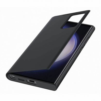Samsung Galaxy S-View Wallet Cover EF-ZS918CB - оригинален калъф през който виждате информация от дисплея за Samsung Galaxy S23 Ultra (черен) 3