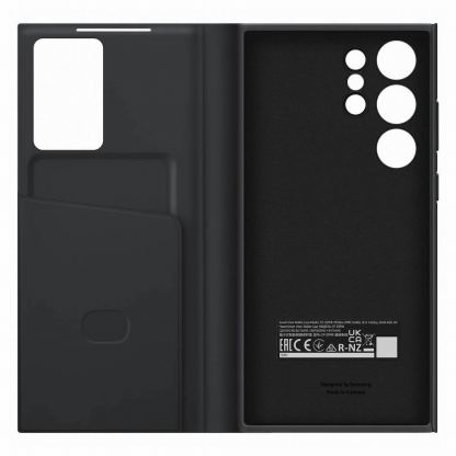 Samsung Galaxy S-View Wallet Cover EF-ZS918CB - оригинален калъф през който виждате информация от дисплея за Samsung Galaxy S23 Ultra (черен) 4