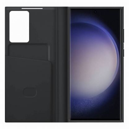 Samsung Galaxy S-View Wallet Cover EF-ZS918CB - оригинален калъф през който виждате информация от дисплея за Samsung Galaxy S23 Ultra (черен) 6