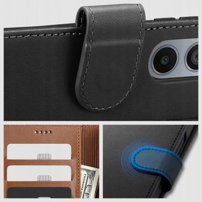 Tech-Protect Wallet Leather Flip Case - кожен калъф, тип портфейл за Samsung Galaxy S23 Plus (черен) 4