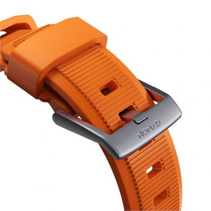 Nomad Rugged Strap - силиконова каишка за Apple Watch 42мм, 44мм, 45мм, 46мм, Ultra 49мм (оранжев-черен) 4