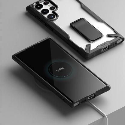 Ringke Fusion X Case - хибриден удароустойчив кейс за Samsung Galaxy S23 Ultra (черен-прозрачен) 7