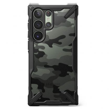 Ringke Fusion X Case - хибриден удароустойчив кейс за Samsung Galaxy S23 Ultra (черен-камуфлаж) 2