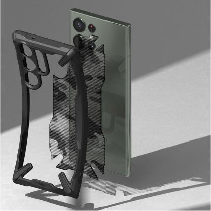 Ringke Fusion X Case - хибриден удароустойчив кейс за Samsung Galaxy S23 Ultra (черен-камуфлаж) 6