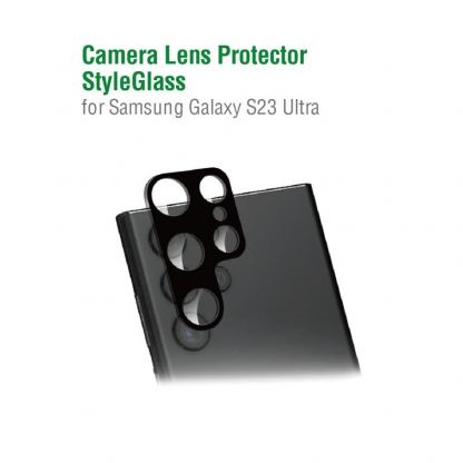 4smarts StyleGlass Camera Lens Protector - предпазнo стъклено защитно покритие за камерата на Samsung Galaxy S23 Ultra (черен)