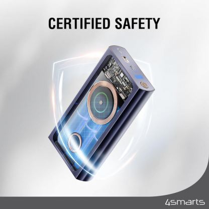 4smarts Wireless Powerbank VoltHub Graphene Pro UltiMag 24000mAh 240W - мощна външна батерия с 2xUSB-C, 1xUSB-A изходи и двоен пад за безжично зареждане за iPhone с Magsafe и Apple Watch (тъмносин) 9