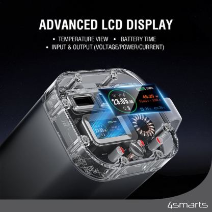 4smarts Power Bank Lucid Ultra 40000 mAh 100W - външна батерия с 2xUSB-A, 2xUSB-C и технология за бързо зареждане (черен) 3