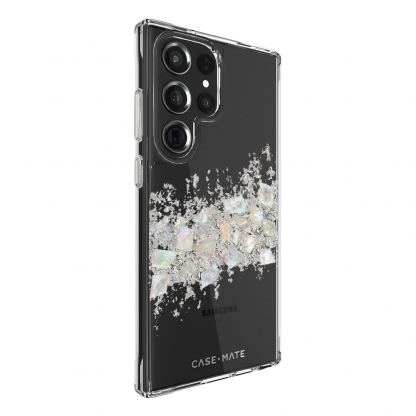 CaseMate Karat Pearl Touch Case - дизайнерски удароустойчив кейс с истински перли за Samsung Galaxy S23 Ultra (прозрачен) 2