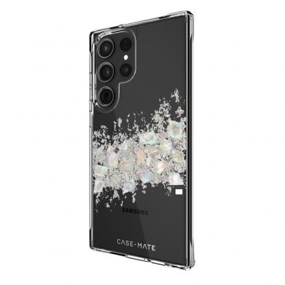 CaseMate Karat Pearl Touch Case - дизайнерски удароустойчив кейс с истински перли за Samsung Galaxy S23 Ultra (прозрачен) 3