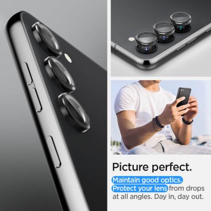 Spigen Optik Pro tR Ez Fit Lens Protector 2 Pack - 2 комплекта предпазни стъклени лещи за камерата на Samsung Galaxy S23, Galaxy S23 Plus (черен) 11