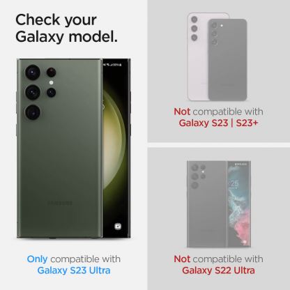 Spigen Optik Pro tR Ez Fit Lens Protector 2 Pack - 2 комплекта предпазни стъклени лещи за камерата на Samsung Galaxy S23 Ultra (черен) 9