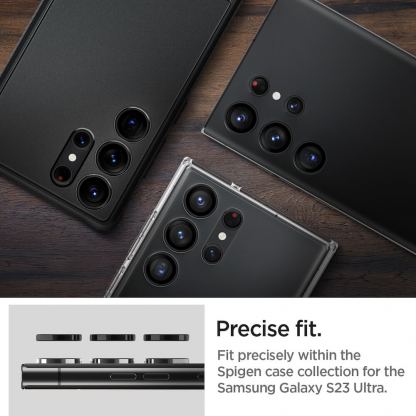 Spigen Optik Pro tR Ez Fit Lens Protector 2 Pack - 2 комплекта предпазни стъклени лещи за камерата на Samsung Galaxy S23 Ultra (черен) 13