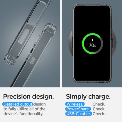 Spigen Liquid Crystal Case - тънък силиконов (TPU) калъф за Samsung Galaxy S23 Plus (сив)  15