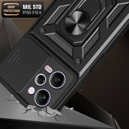 Tech-Protect CamShield Pro Hard Case - хибриден удароустойчив кейс с пръстен против изпускане за Xiaomi Redmi Note 12 Pro 5G, Xiaomi Poco X5 Pro 5G (черен) 2