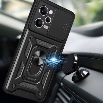 Tech-Protect CamShield Pro Hard Case - хибриден удароустойчив кейс с пръстен против изпускане за Xiaomi Redmi Note 12 Pro 5G, Xiaomi Poco X5 Pro 5G (черен) 3