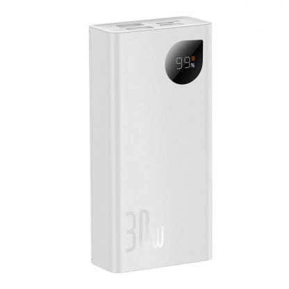 Baseus Adaman 2 Digital Display Power Bank 30W 10000 mAh (PPAD040002) - външна батерия с 2xUSB-A и 1xUSB-C изходи с технология за бързо зареждане (бял) 6