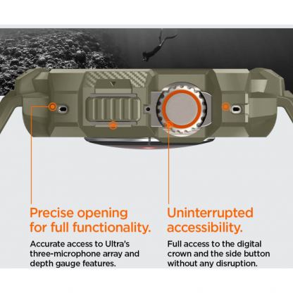 Spigen Rugged Armor Case Pro - удароустойчив TPU кейс с вградена каишка за Apple Watch Ultra 49мм (зелен) 19