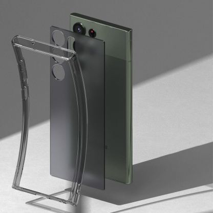 Ringke Fusion Crystal Case - хибриден удароустойчив кейс за Samsung Galaxy S23 Ultra (черен-прозрачен) 6