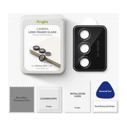 Ringke Metal Camera Lens Frame Glass - предпазни стъклени лещи за камерата на Samsung Galaxy S23, Samsung Galaxy S23 Plus (черен) 7