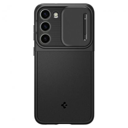 Spigen Optik Armor Case - тънък качествен силиконов (TPU) калъф с капак за камерата за Samsung Galaxy S23 (черен) 3